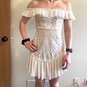 Saint+Secrets lace mini dress